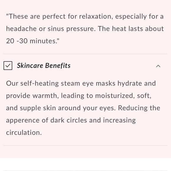 POPMASK Self Heating Sleep Mask for Tired Eyes Rose Scent NEW 5 Pack Sealed Box - Picture 13 of 14